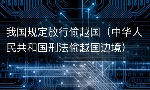 我国规定放行偷越国（中华人民共和国刑法偷越国边境）