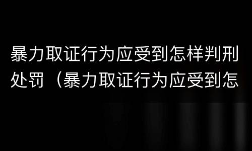 暴力取证行为应受到怎样判刑处罚（暴力取证行为应受到怎样判刑处罚呢）