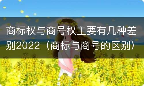 商标权与商号权主要有几种差别2022（商标与商号的区别）
