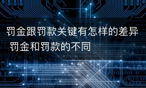 罚金跟罚款关键有怎样的差异 罚金和罚款的不同