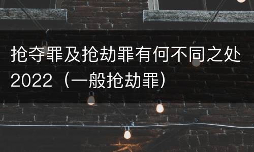 抢夺罪及抢劫罪有何不同之处2022（一般抢劫罪）