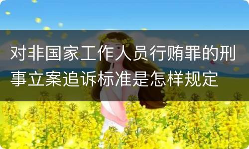 对非国家工作人员行贿罪的刑事立案追诉标准是怎样规定