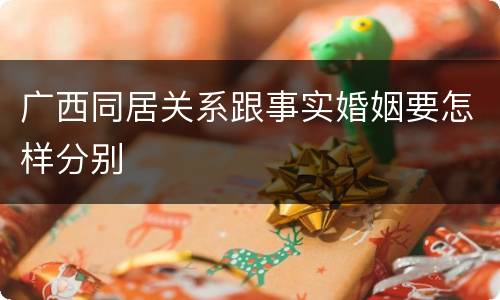 广西同居关系跟事实婚姻要怎样分别