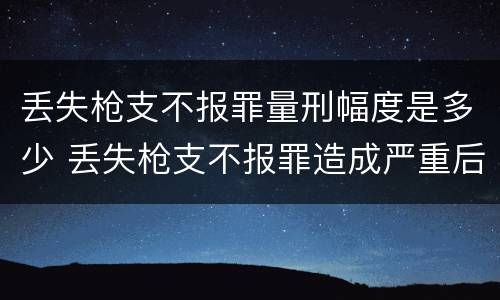 丢失枪支不报罪量刑幅度是多少 丢失枪支不报罪造成严重后果