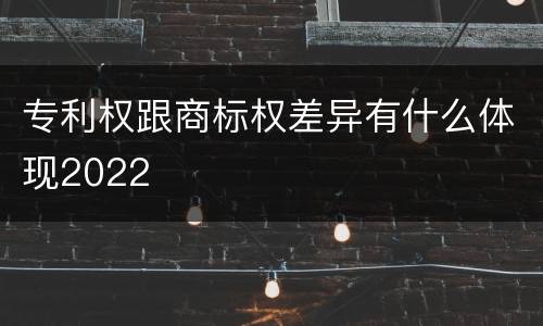 专利权跟商标权差异有什么体现2022