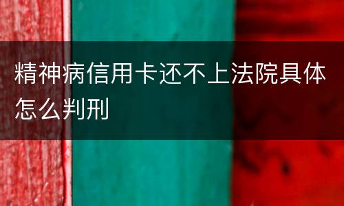 精神病信用卡还不上法院具体怎么判刑