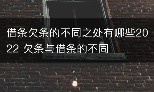 借条欠条的不同之处有哪些2022 欠条与借条的不同