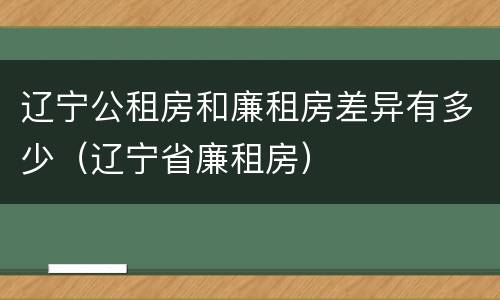 辽宁公租房和廉租房差异有多少（辽宁省廉租房）