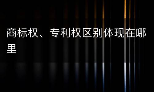 商标权、专利权区别体现在哪里