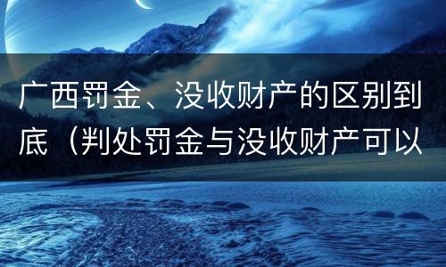 广西罚金、没收财产的区别到底（判处罚金与没收财产可以并罚吗）