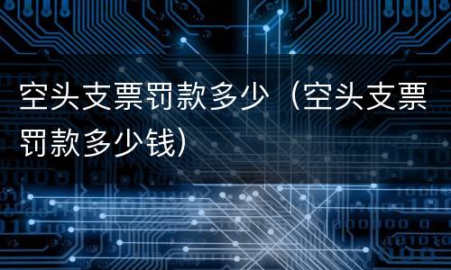 空头支票罚款多少（空头支票罚款多少钱）