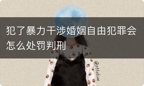犯了暴力干涉婚姻自由犯罪会怎么处罚判刑