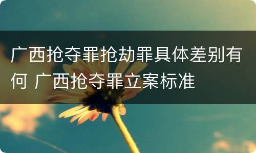 广西抢夺罪抢劫罪具体差别有何 广西抢夺罪立案标准