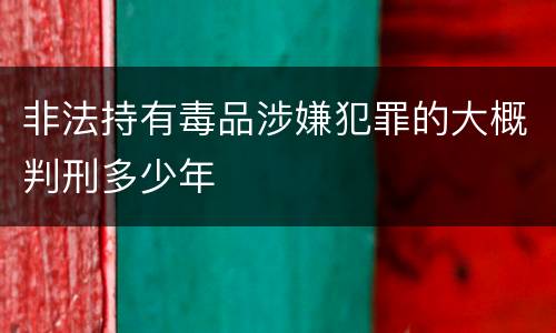 非法持有毒品涉嫌犯罪的大概判刑多少年