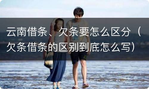 云南借条、欠条要怎么区分（欠条借条的区别到底怎么写）