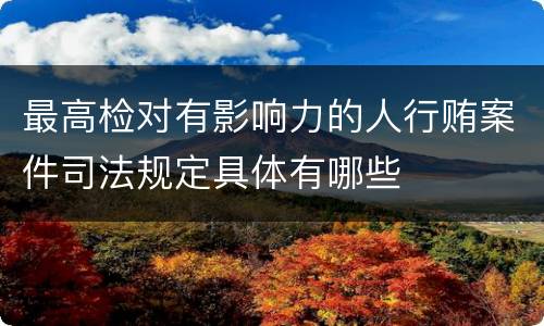 最高检对有影响力的人行贿案件司法规定具体有哪些