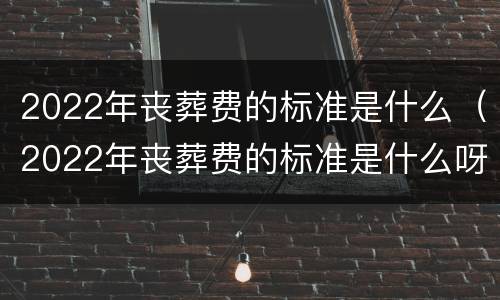 2022年丧葬费的标准是什么（2022年丧葬费的标准是什么呀）