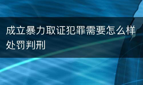 成立暴力取证犯罪需要怎么样处罚判刑
