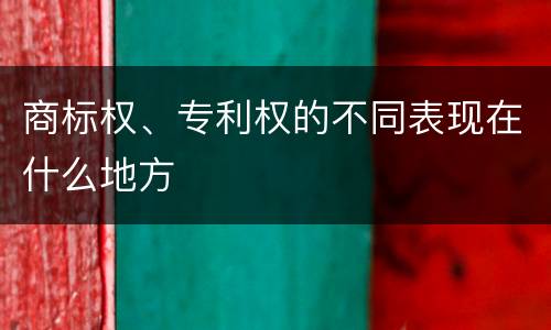 商标权、专利权的不同表现在什么地方