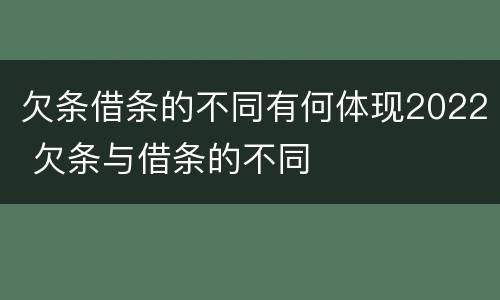 欠条借条的不同有何体现2022 欠条与借条的不同