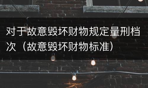 对于故意毁坏财物规定量刑档次（故意毁坏财物标准）