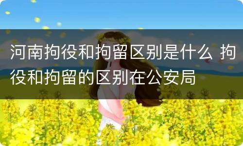 河南拘役和拘留区别是什么 拘役和拘留的区别在公安局