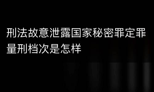刑法故意泄露国家秘密罪定罪量刑档次是怎样