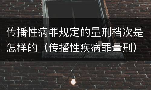 传播性病罪规定的量刑档次是怎样的（传播性疾病罪量刑）