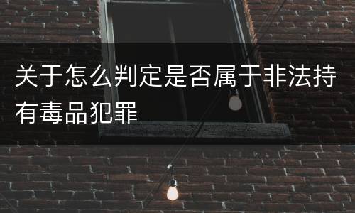 关于怎么判定是否属于非法持有毒品犯罪