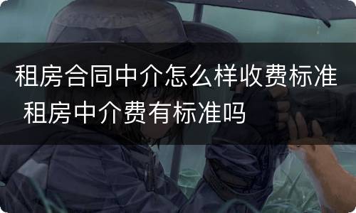租房合同中介怎么样收费标准 租房中介费有标准吗