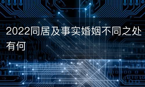 2022同居及事实婚姻不同之处有何