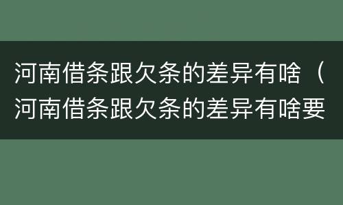 河南借条跟欠条的差异有啥（河南借条跟欠条的差异有啥要求）
