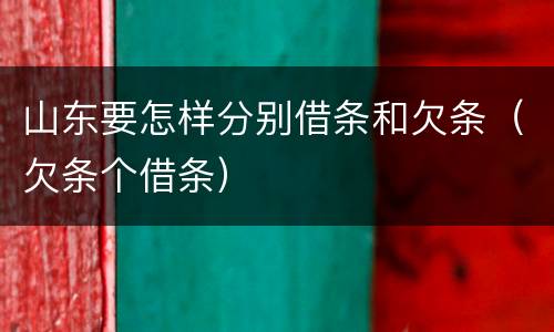 山东要怎样分别借条和欠条（欠条个借条）