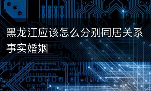 黑龙江应该怎么分别同居关系事实婚姻