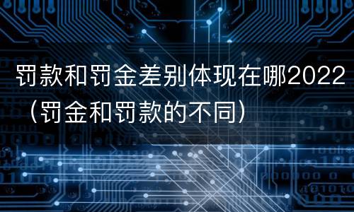 罚款和罚金差别体现在哪2022（罚金和罚款的不同）