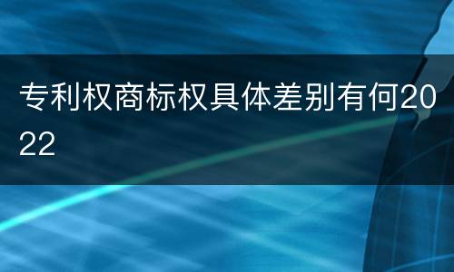 专利权商标权具体差别有何2022