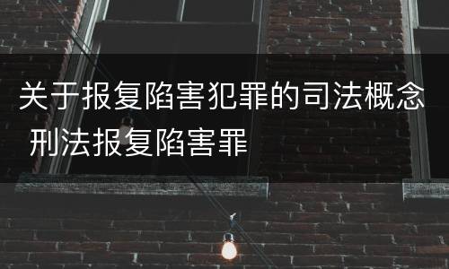 关于报复陷害犯罪的司法概念 刑法报复陷害罪