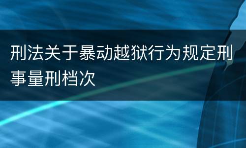 刑法关于暴动越狱行为规定刑事量刑档次