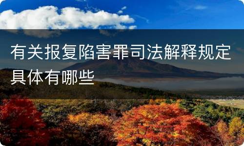 有关报复陷害罪司法解释规定具体有哪些