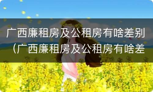 广西廉租房及公租房有啥差别（广西廉租房及公租房有啥差别吗）