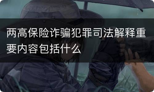 两高保险诈骗犯罪司法解释重要内容包括什么