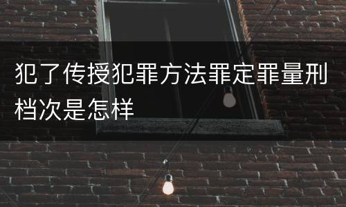 犯了传授犯罪方法罪定罪量刑档次是怎样