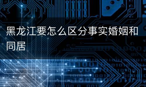 黑龙江要怎么区分事实婚姻和同居