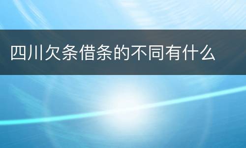 四川欠条借条的不同有什么