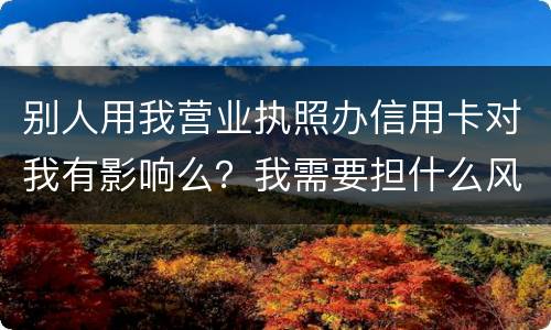 别人用我营业执照办信用卡对我有影响么?我需要担什么风险