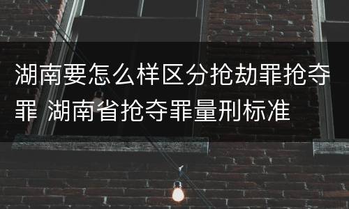 湖南要怎么样区分抢劫罪抢夺罪 湖南省抢夺罪量刑标准