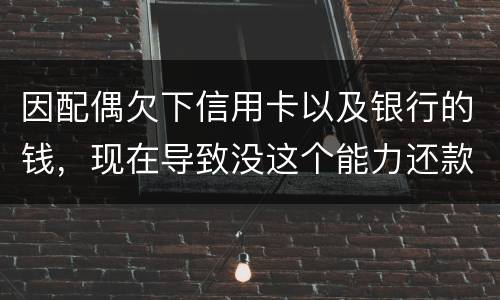 因配偶欠下信用卡以及银行的钱，现在导致没这个能力还款，该怎么做