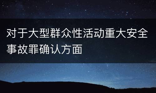 对于大型群众性活动重大安全事故罪确认方面