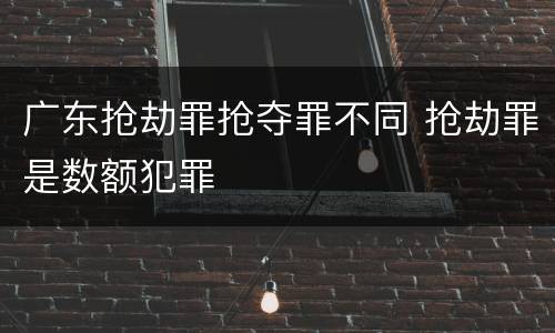 广东抢劫罪抢夺罪不同 抢劫罪是数额犯罪