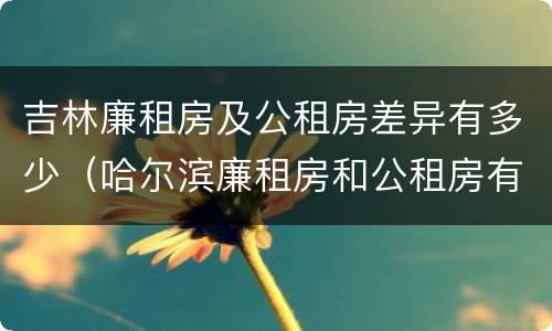 吉林廉租房及公租房差异有多少（哈尔滨廉租房和公租房有什么区别）